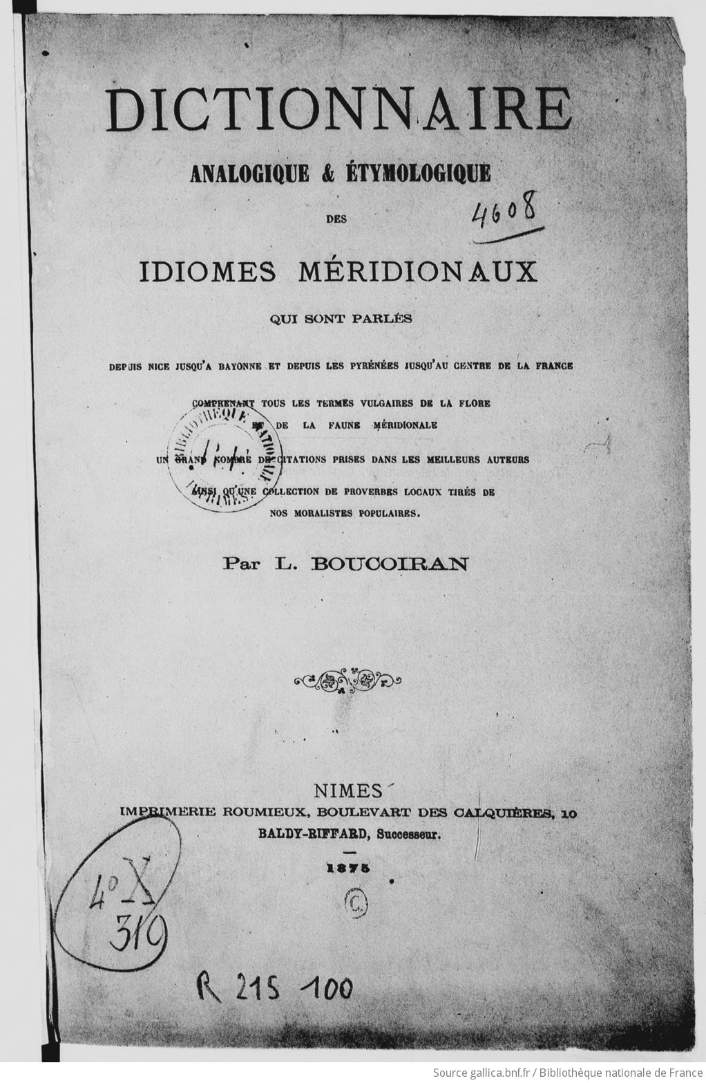 Dictionnaire Analogique étymologique Des Idiomes - 