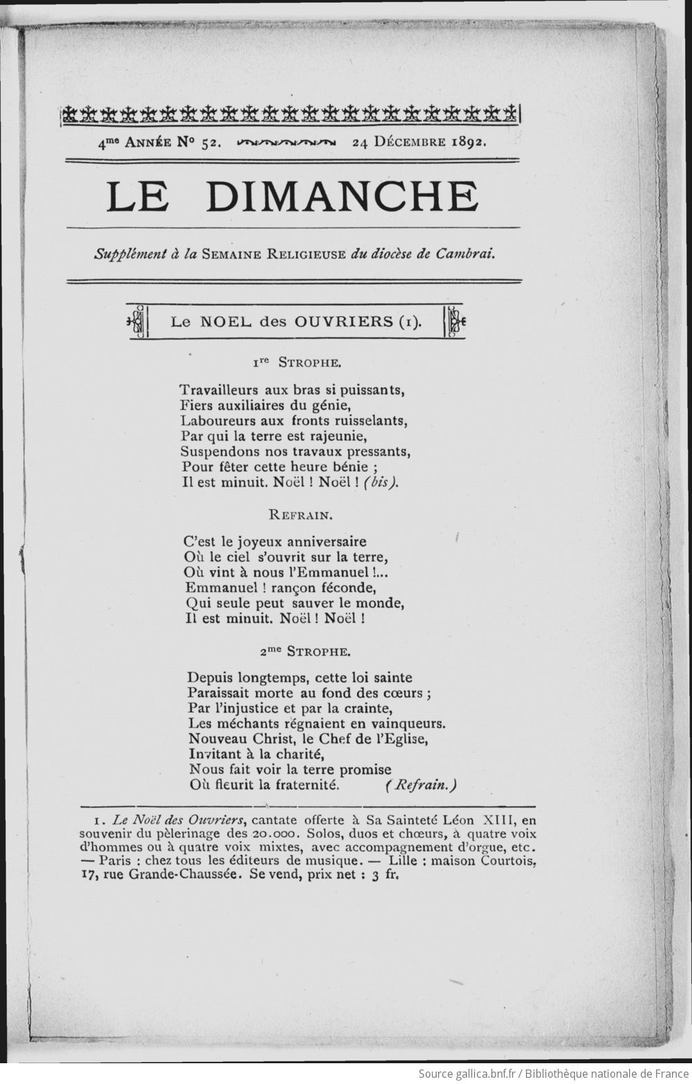 Le Dimanche Supplement A La Semaine Religieuse Du Diocese De Cambrai 12 12 24 Gallica