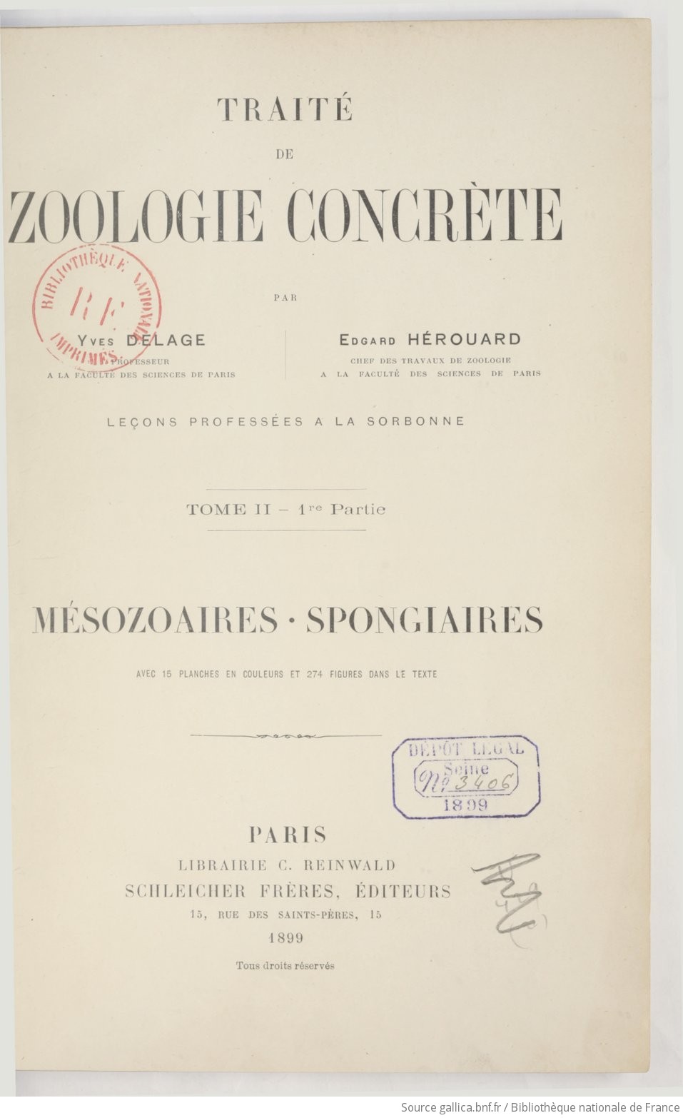Traité de zoologie concrète : leçons professées à la Sorbonne. Tome 2,Partie 1 / par Yves Delage,... Edgard Hérouard,...