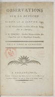 Observations sur la dépêche écrite le 16 janvier 1797 par M. Pickering  Tanguy de la Boissière. 1797