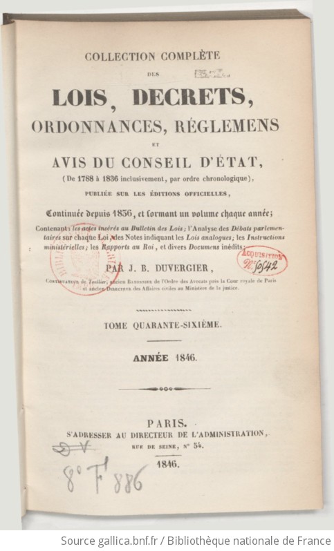 Collection Complète Des Lois, Décrets, Ordonnances, Réglemens, Et Avis ...