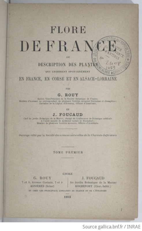  Synopsis Analytique De La Flore De Environs De Paris: Destiné  Aux Herborisations, Contenant La Description Des Familles Et Des Genres,  Celle Des  Noms Français, L'indication (French Edition): 9781276933568:  Cosson, Ernest