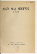 Musée Adam Mickiewicz à Paris (notice)  B. Monkiewicz. 1929