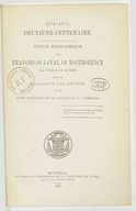 Notice biographique sur François de Laval de Montmorency, 1er évêque de Québec  E. Langevin. 1874