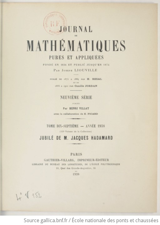 Journal De Mathématiques Pures Et Appliquées : Ou Recueil Mensuel De ...