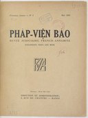 Phạ́p-Viện báo. Revue judiciaire franco-annamite. 1931-1932