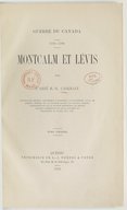 Guerre du Canada. 1756-1760. Montcalm et Lévis  H.-R. Casgrain. 1891 
