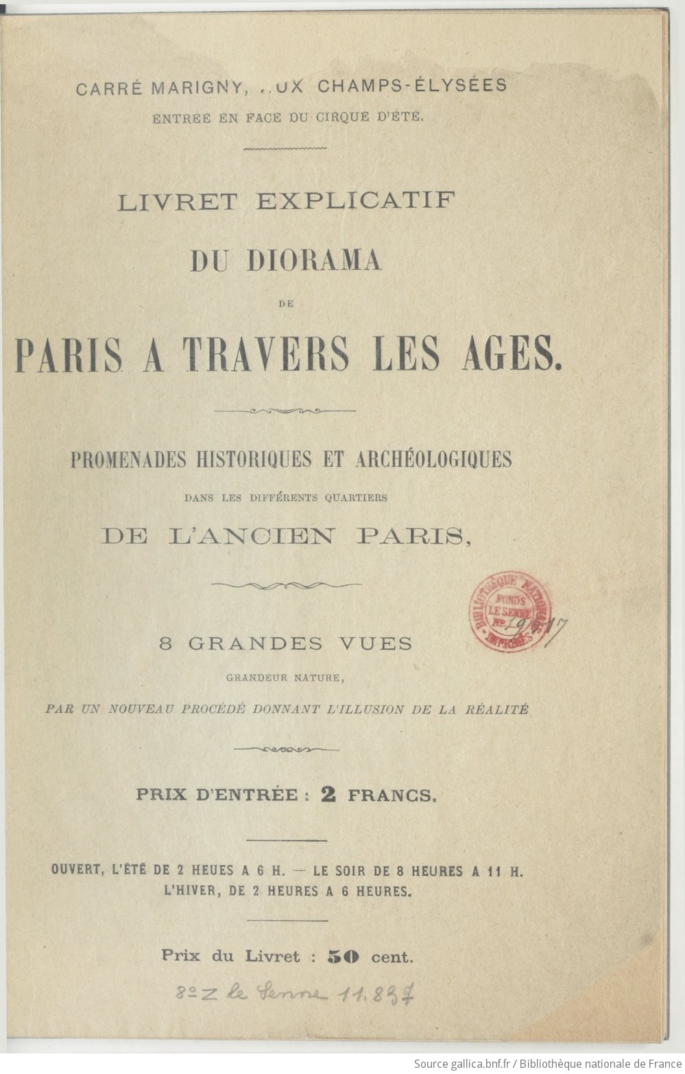 Livret explicatif du diorama de Paris à travers les âges