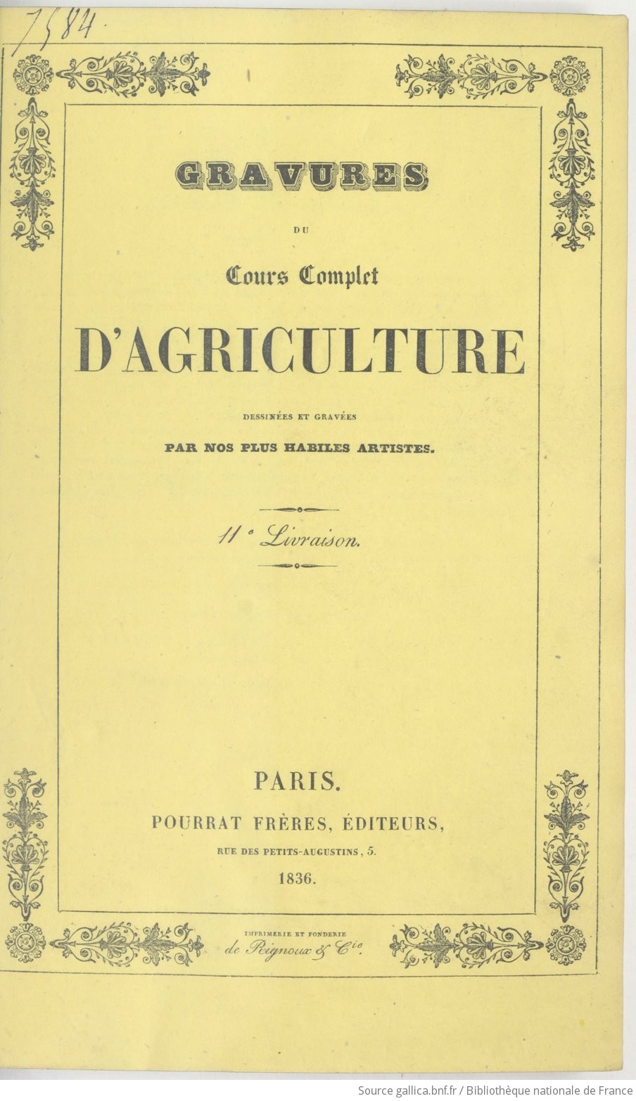 Cours Complet Dagriculture Ou Nouveau Dictionnaire D - 