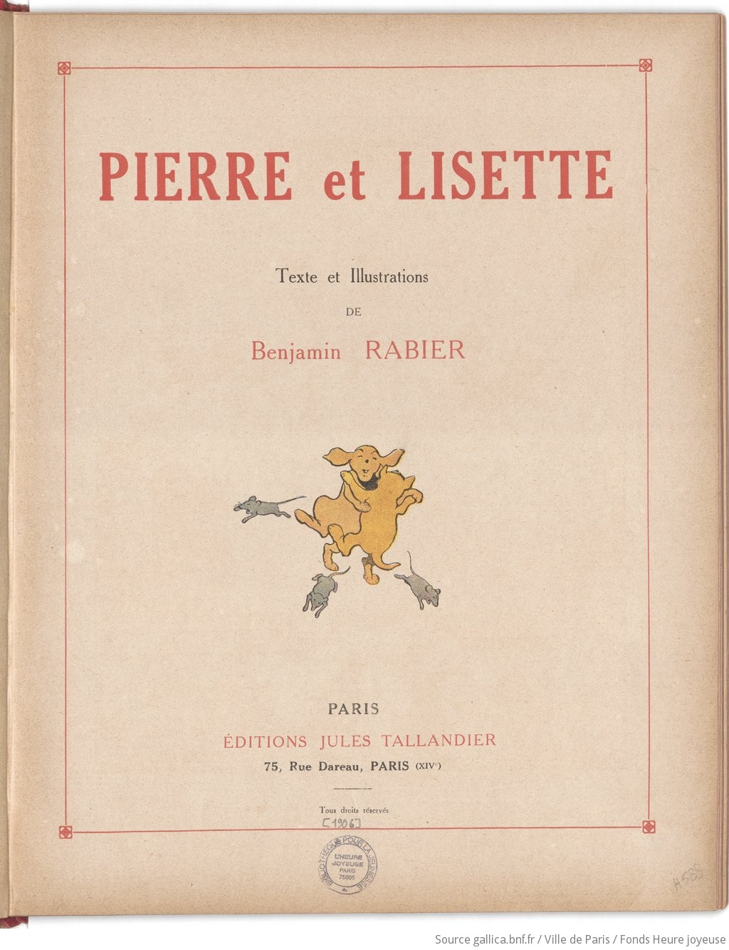 Pierre et Lisette / texte et ill. de Benjamin Rabier | Gallica