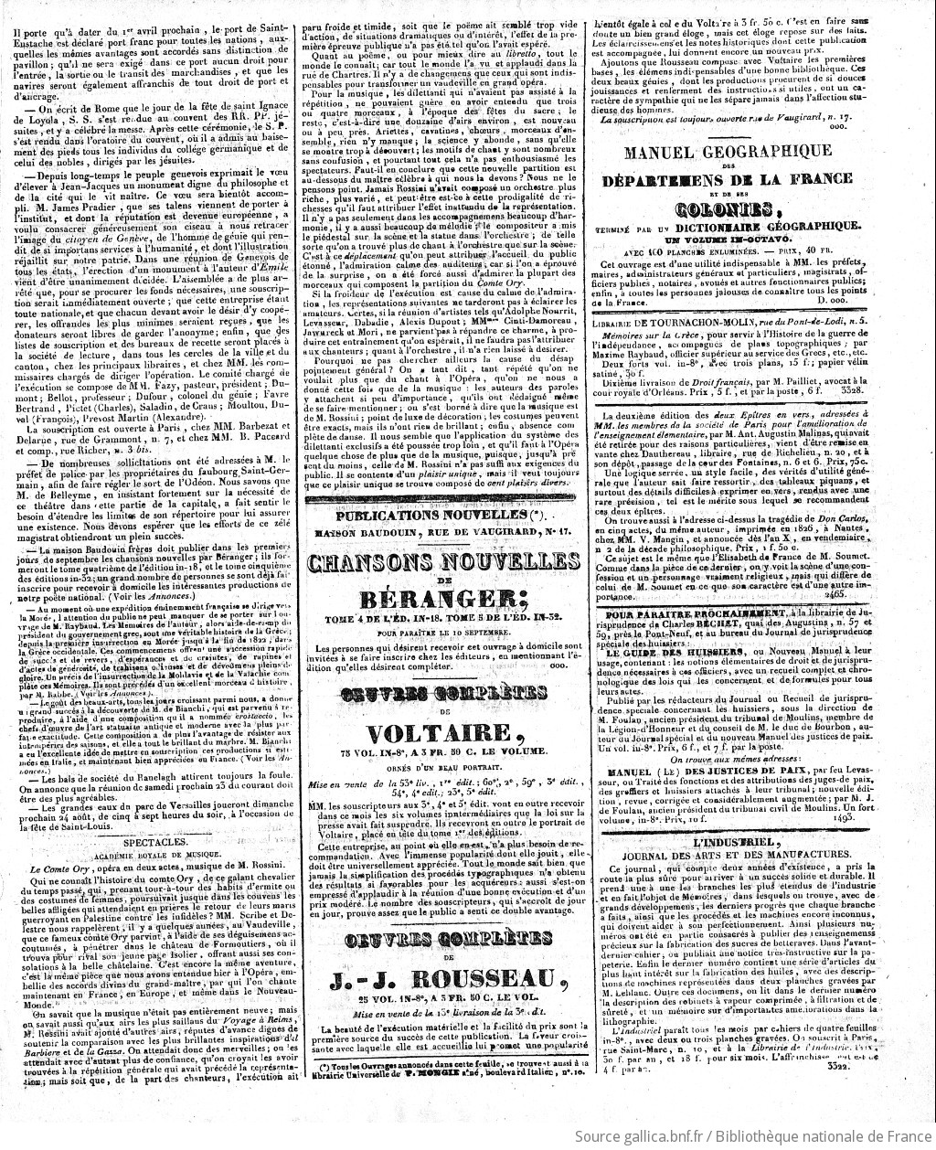 Le Constitutionnel : journal du commerce, politique et littéraire |  1828-08-22 | Gallica