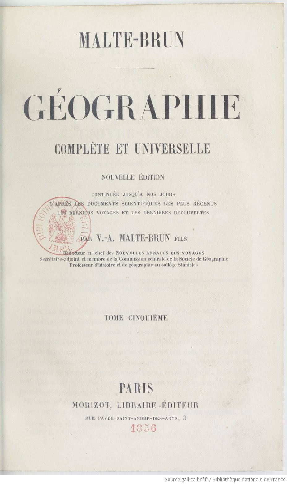 Géographie complète et universelle. Tome 5 / Malte-Brun