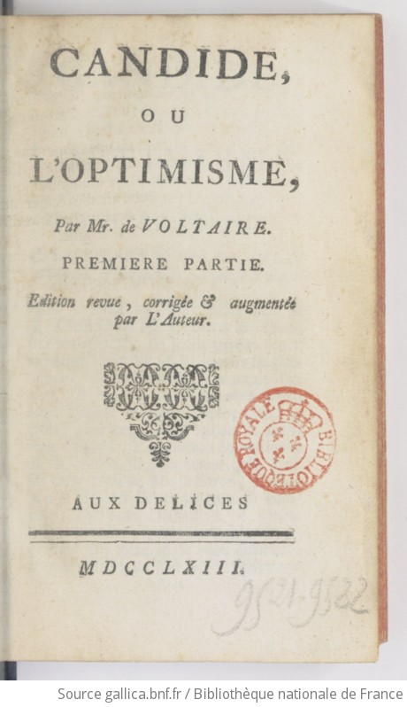 Voltaire Candide ou l'optimisme – Parascolaires EDISOFT