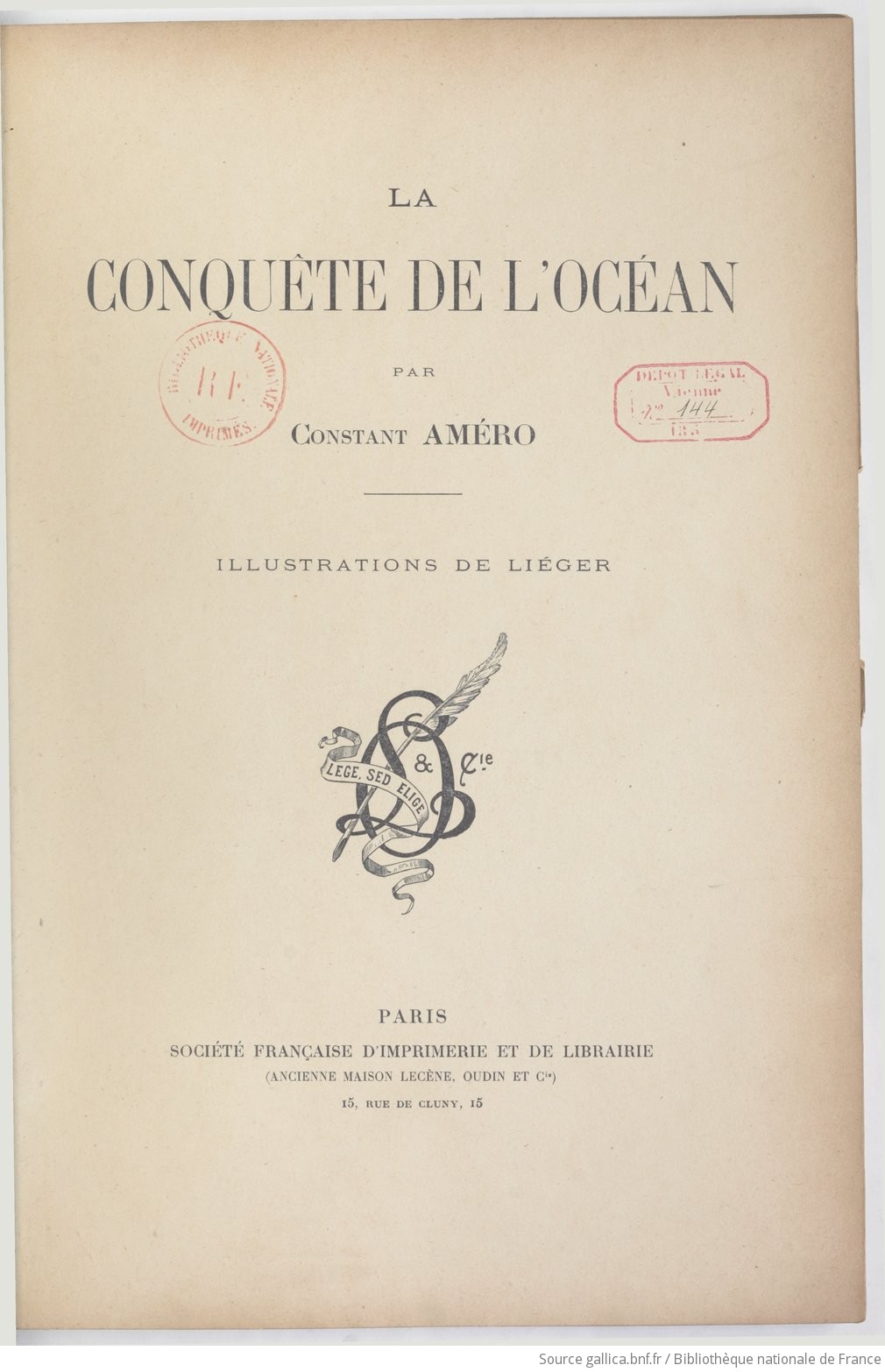 La Conquête de l'Océan, par Constant Améro. Illustrations de Liéger