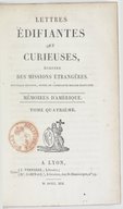  Lettres édifiantes et curieuses, écrites des missions étrangères  Compagnie de Jésus. 1819