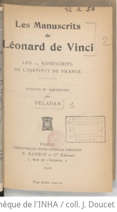 Les Manuscrits De Léonard De Vinci : Les 14 Manuscrits De L'Institut De ...