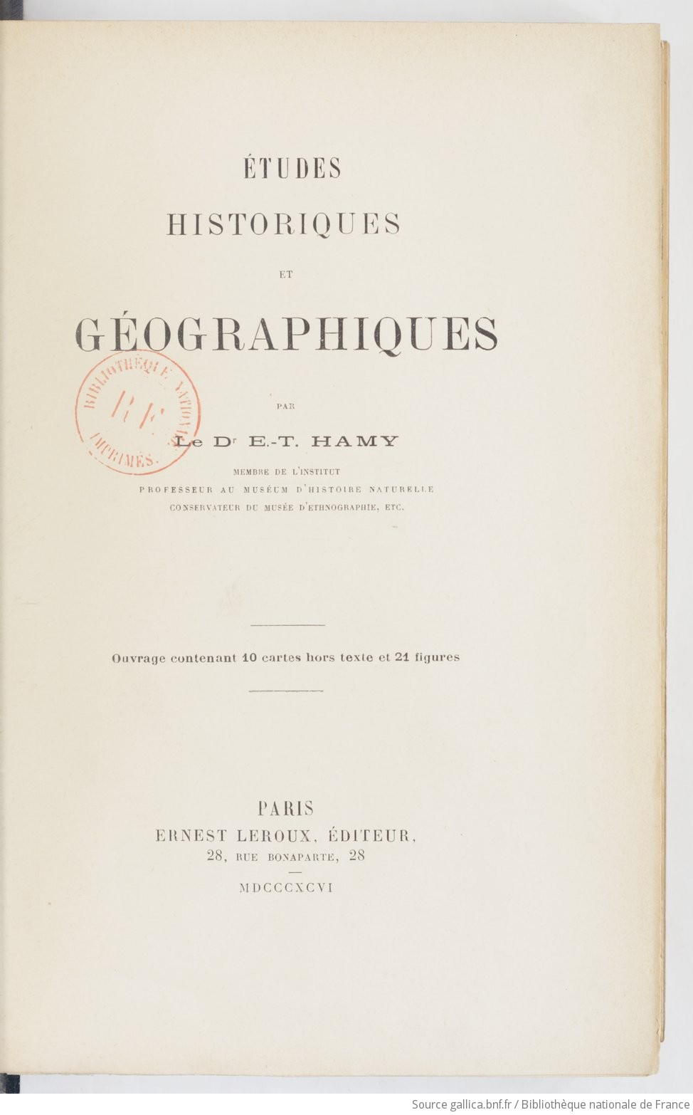 Études historiques et géographiques / par le Dr E.-T. Hamy...