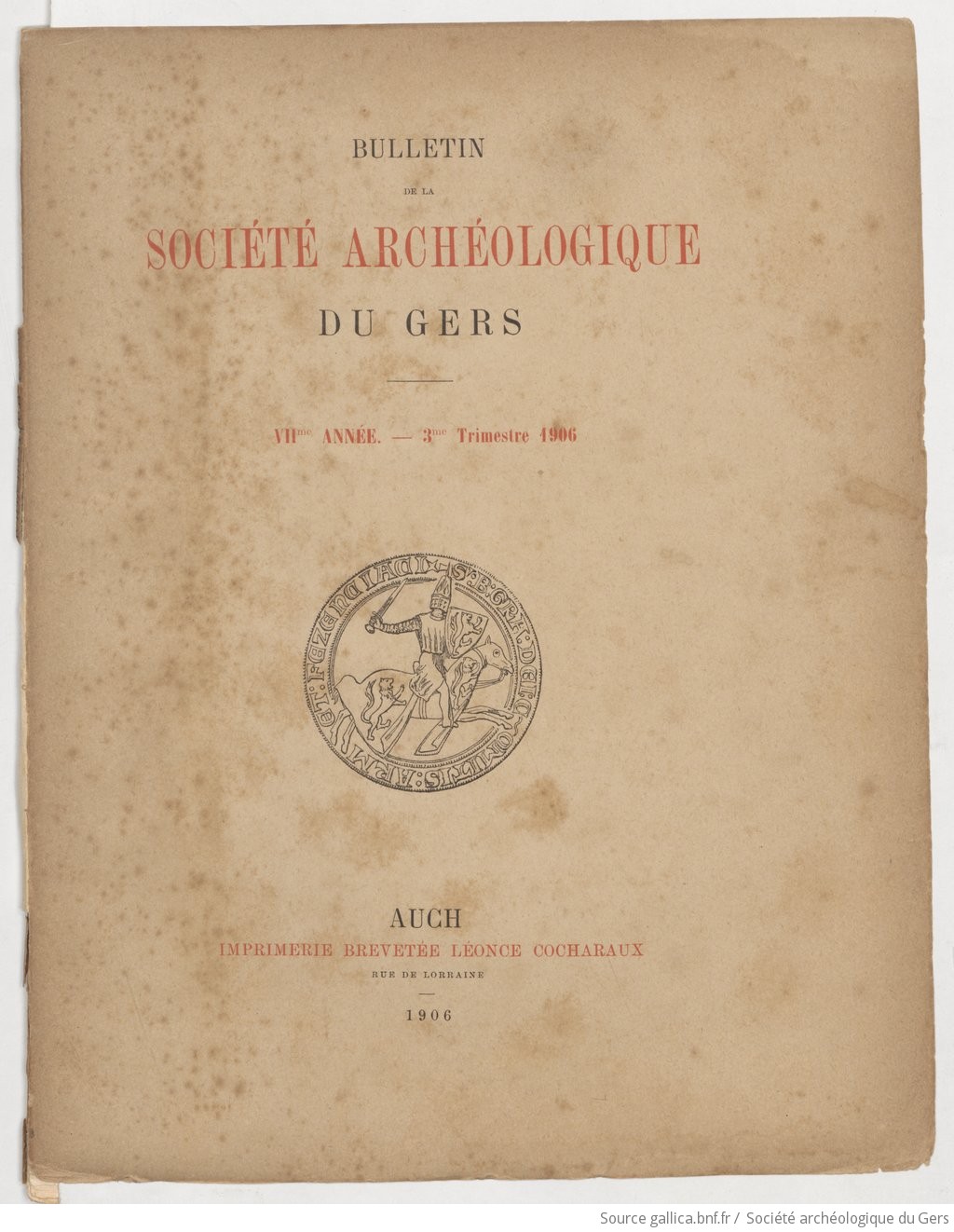 Bulletin de la Société archéologique du Gers