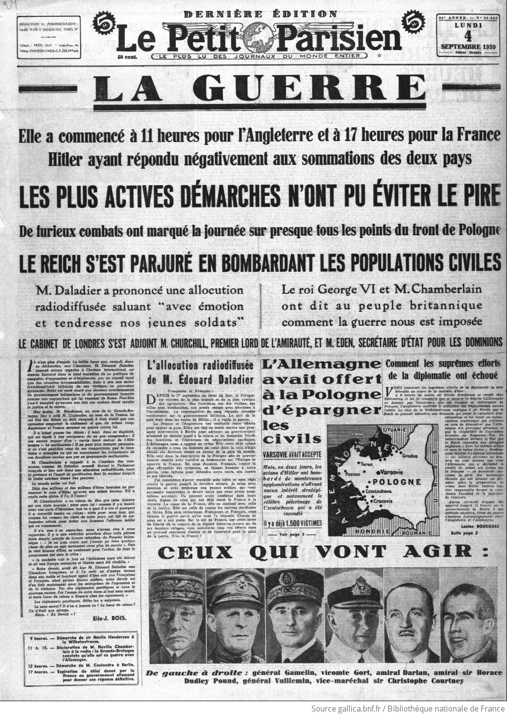 Le Petit Parisien journal quotidien du soir 1939 09 04 Gallica