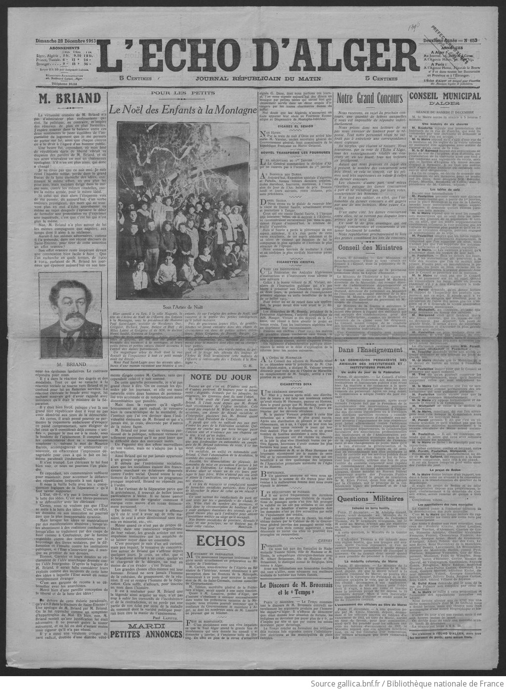 Lecho Dalger Journal Républicain Du Matin 1913 12 28 Gallica