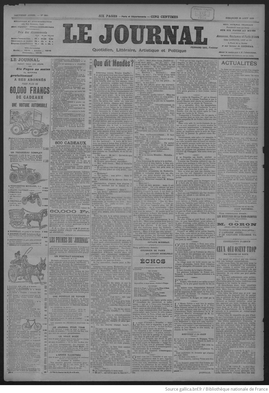 Le Journal | 1900-08-26 | Gallica