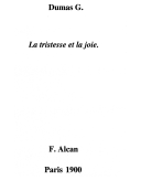 La tristesse et la joie  G. Dumas. 1900