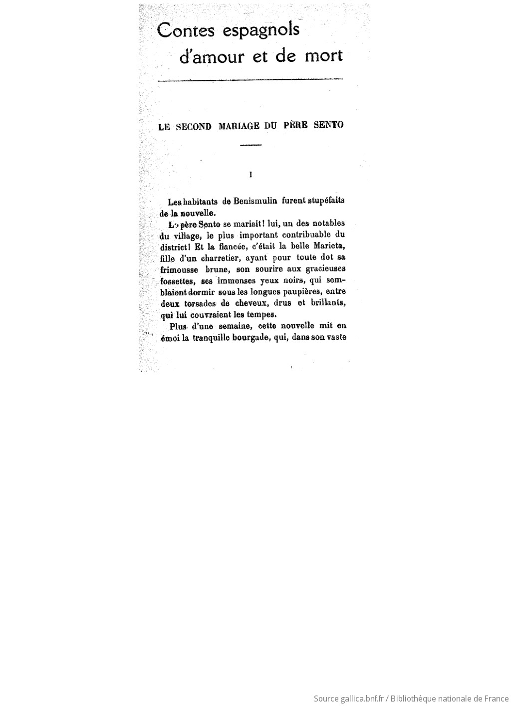 Contes Espagnols D Amour Et De Mort V Blasco Ibanez Trad De L Espagnol Par F Menetrier Gallica