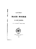      Lettres sur la race noire et la race blanche  G. d'Eichthal et I. Urbain. 1839