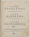 Kodeks Napoleona / Code Napoléon / Codex Napoleonis  1813