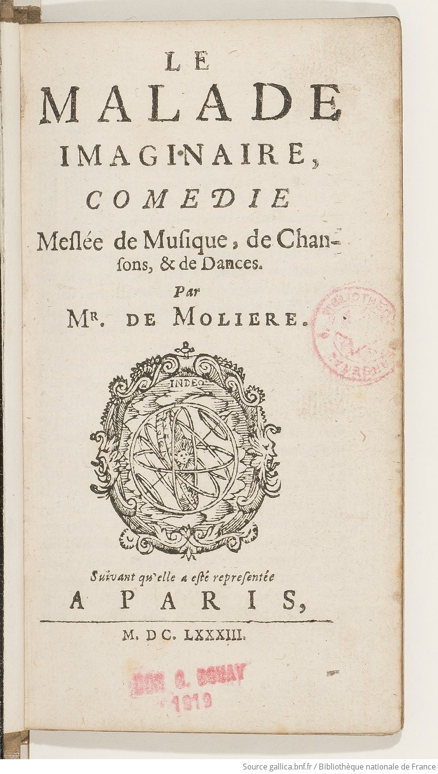 Le malade imaginaire comedie mesl e de musique de chansons de