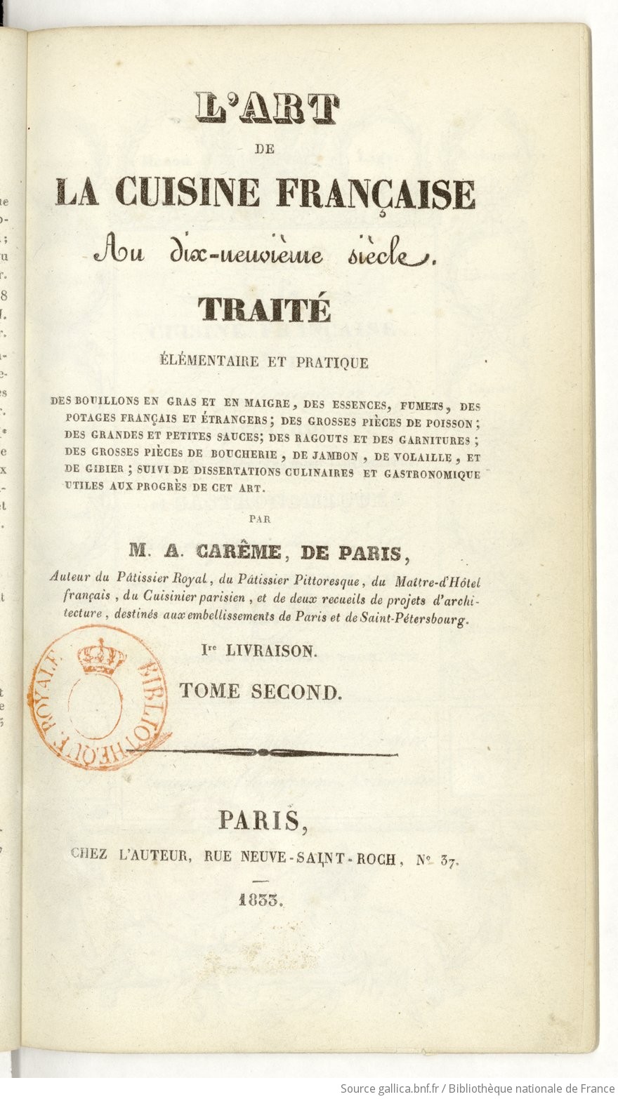 L'art de la cuisine française au XIXe siècle : traité élémentaire
