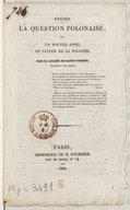 Encore la question polonaise, ou Nouvel appel en faveur de la Pologne  L. de Saint-Firmin. 1831