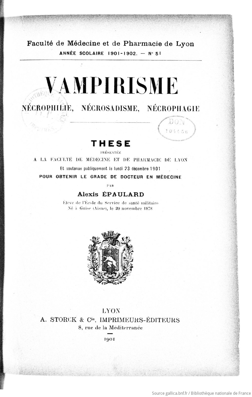 Vampirisme, nécrophilie, nécrosadisme, nécrophagie Épaulard F3