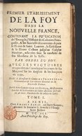 Premier établissement de la foy dans la Nouvelle-France  C. Le Clercq. 1691