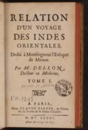 Relation d'un voyage des Indes orientales C. Dellon. 1685