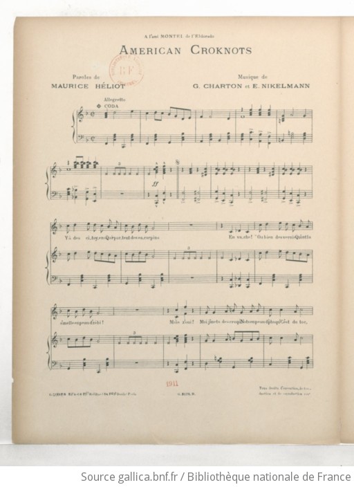 American Croknots Paroles De Maurice H Liot Musique De G Charton Et