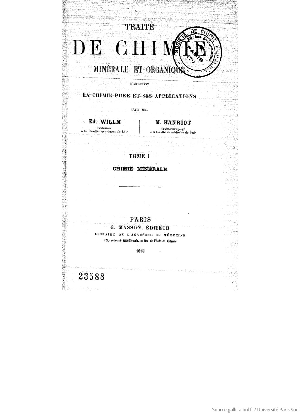 Traité De Chimie Minérale Et Organique Tome 1 Par Mm Ed - 