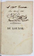 Expédition du Louxor ou relation de la campagne faite dans la Thébaïde pour en rapporter l'obélisque occidental de Thèbes  J.-P. Angelin. 1833