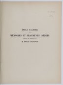 Mémoire et fragments inédits  E. Galtier. 1912