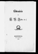 Catalogue de la Librairie de E.R. Fabre et Cie Montréal  1823-1845