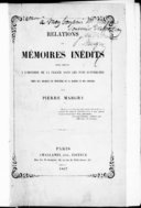 Relations et mémoires inédits pour servir à l'histoire de la France dans les pays d'outre-mer  P. Margry. 1867