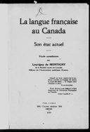 La langue française au Canada  E. Fabre. 1916