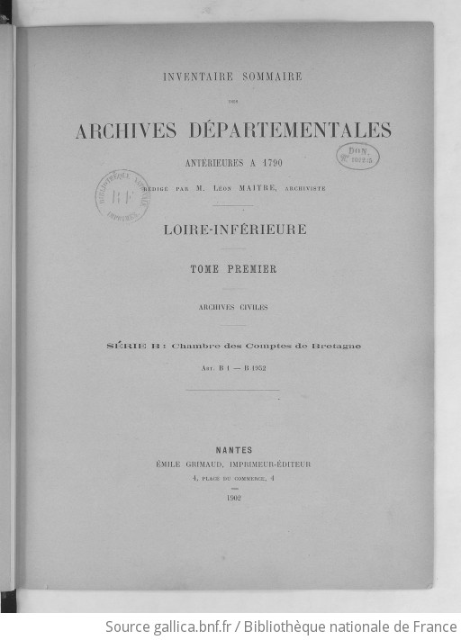 Inventaire Sommaire Des Archives Départementales Antérieures à 1790 ...