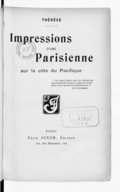 Impressions d'une Parisienne sur la côte du Pacifique  T. Batbedat. 1902