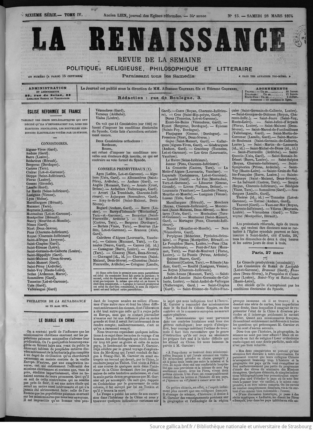 La Renaissance Revue De La Semaine Politique Religieuse