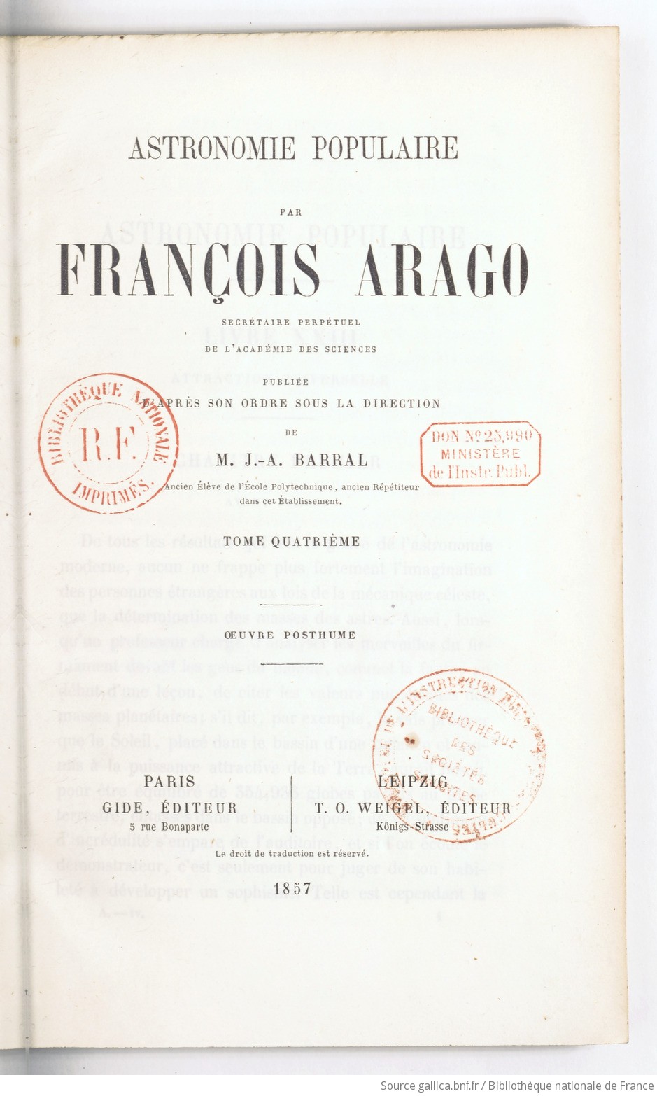 Oeuvres de François Arago,.... Tome 16 / publiées d'après son ordre sous la direction de M. J.-A. de Barral,...