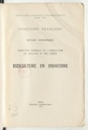Riziculture en Indochine  1931