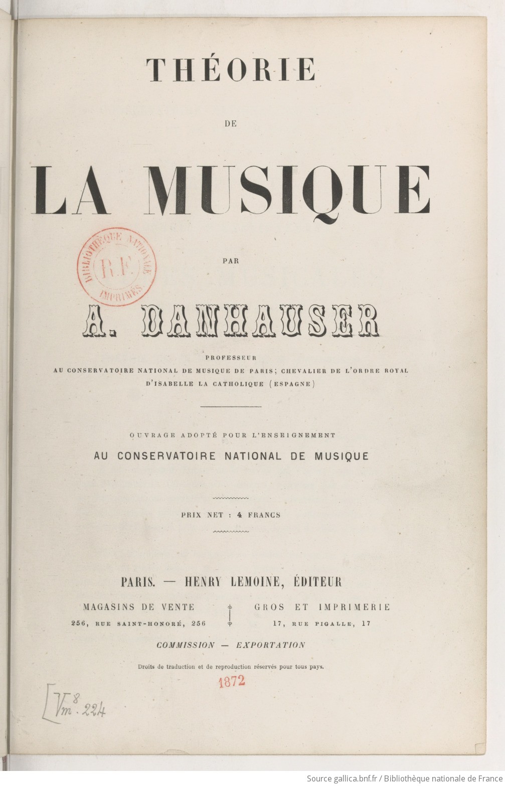 Théorie De La Musique Danhauser