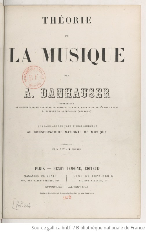 Théorie de la Musique (Classic Reprint): Adolphe Danhauser: 9780364993965:  : Books