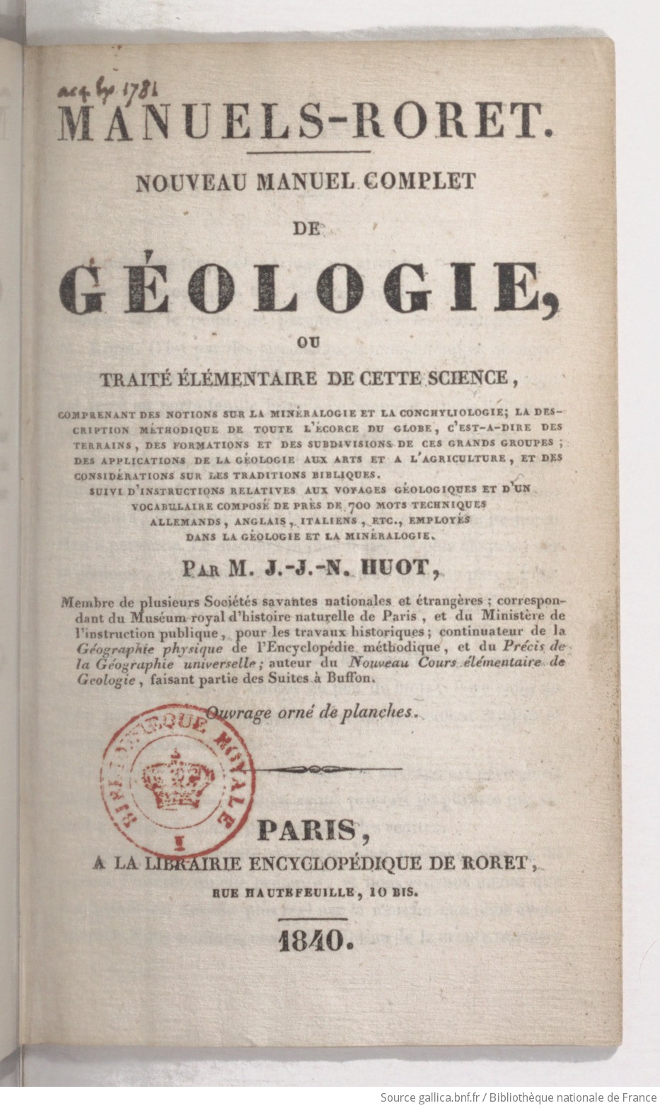 Nouveau Manuel Complet De Géologie Ou Traité élémentaire De - 